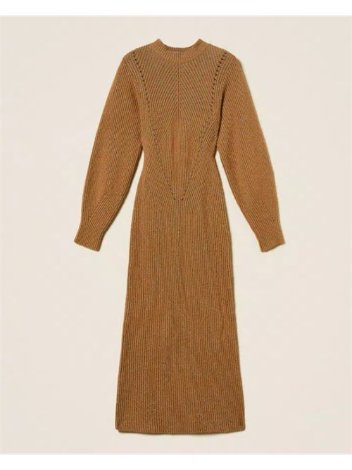 WOOL BLEND DRESS WITH LUREX TWIN SET | 252TT346013013 BIC.ALPACA/ LUREX